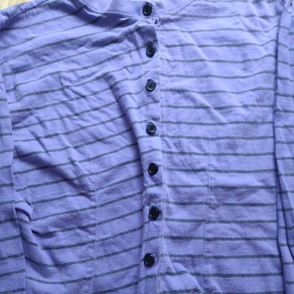 Vintage A'Milano Striped Cropped Button Down Long Sleeve Shirt - Picture 1 of 5